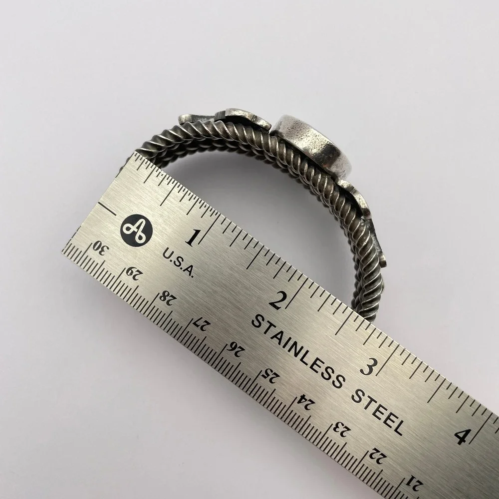Vintage Navajo Ray Tracey & Knifewing Segura Sterling Silver Inlay Cuff Bracelet - Picture 14 of 16